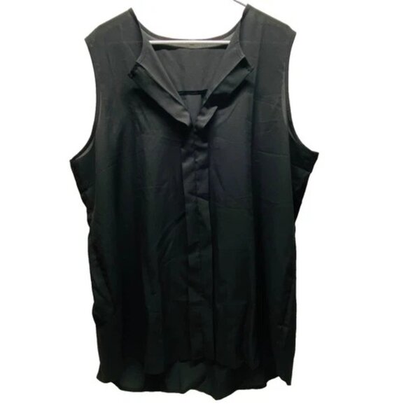 SHEIN Tops - Shein Sleeveless Blouse Women's 4XL Black Flowy V-Neck Career Wear Tank Top EUC